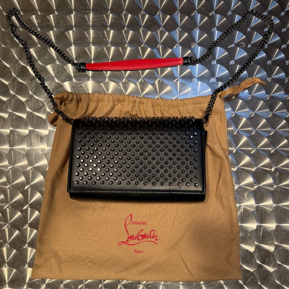 Christian Louboutin Women's Paloma Spike Leather Wallet On Chain